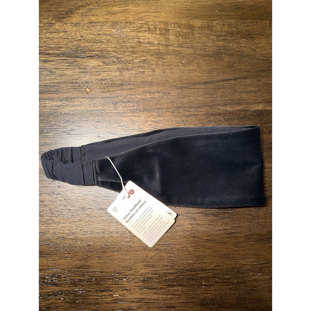 Lululemon Velour Headband Hair Band Cardio Cross Trainer Logo NEW NWT Black - Picture 4 of 6